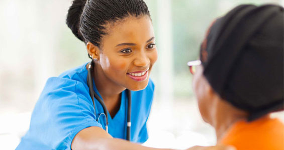 Nurse comforting a patient